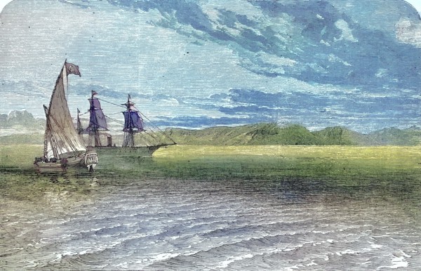 Sailing ships off the coast of Abyssinia
