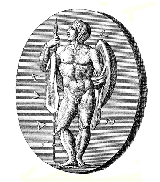 armed warrior from Sparta