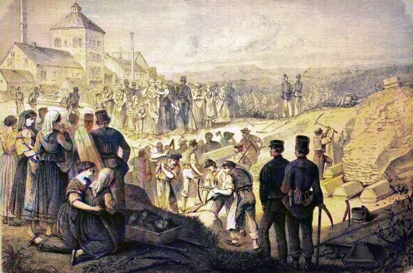 Burial of the casualties at the Segengottesschacht of Burgk