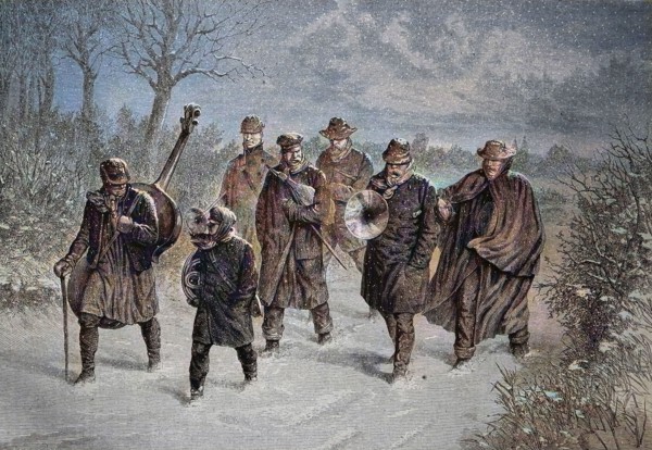 Music band in the snow