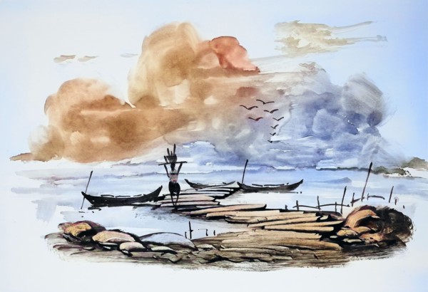 Fisherman returns with his catch