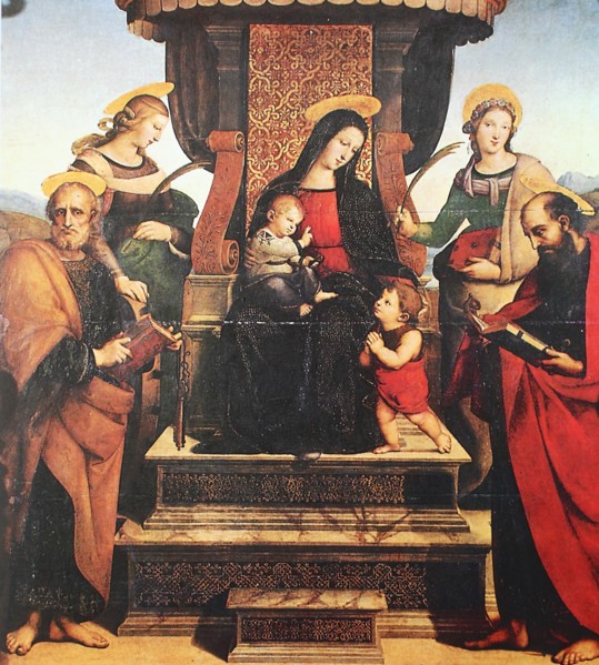 Madonna and Child surrounded by five saints