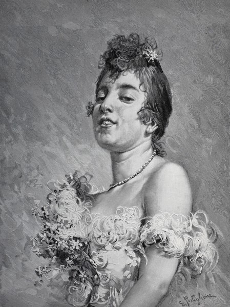 Portrait Of A Woman With Shoulder-Free Dress