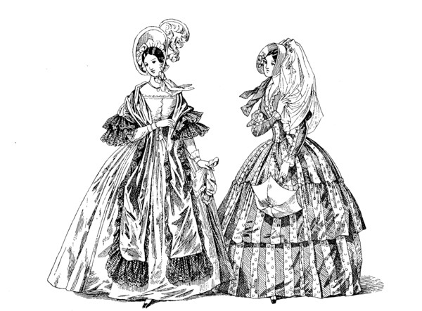 Lady'S Fashion Between 1837 And 1842