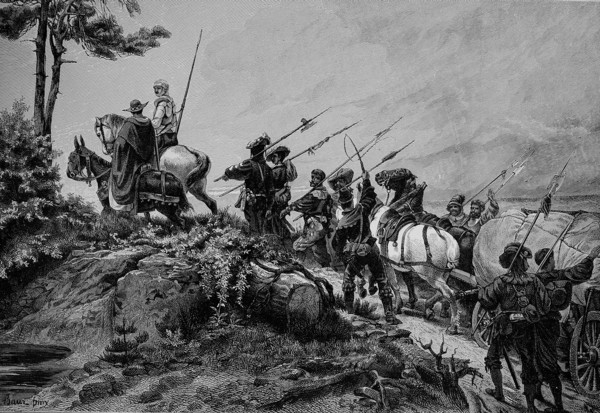A Freight Transport Under The Protection Of The Landsknechts In The Middle Ages