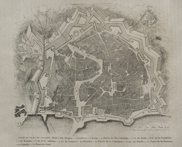 Palma de Mallorca map.