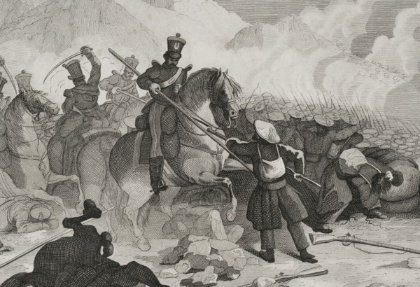Attack by Liberal troops on the road to Legazpia.