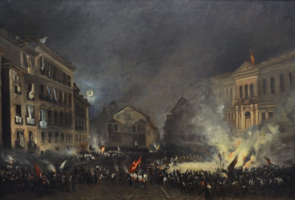 Episode of 1854 Revolution at the Puerta del Sol.