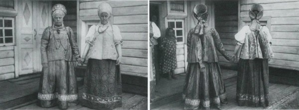 Russian women in folk costume circa  before 1917