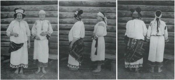 Russian women in folk costumes circa  before 1917