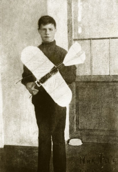 Nikolay Fausek is the creator of the first working aircraft model in Russia circa  1912