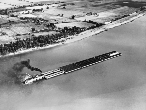 Barges On The Ohio River