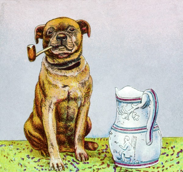 Dog With Pipe.