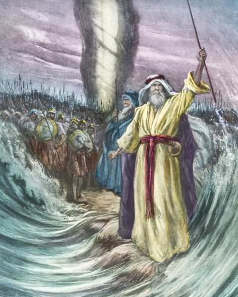 Exodus Moses Held Out His Staff And The Red Sea Was Parted By God.