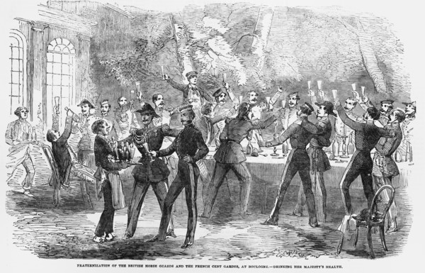 Fraternization Of British Horse Guards And The French Cent Gardes At Boulogne.