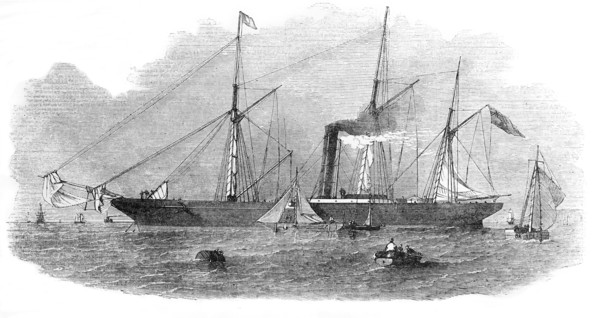 The Nile Screw Steam Ship Wrecked Off Godrevy Point In Cornwall.