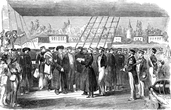 Russian Prisoners On Board A Ship Called The Fury  At Istanbul.