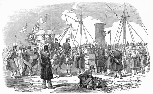 Embarkation Of Arms At Calais, France On Friday.