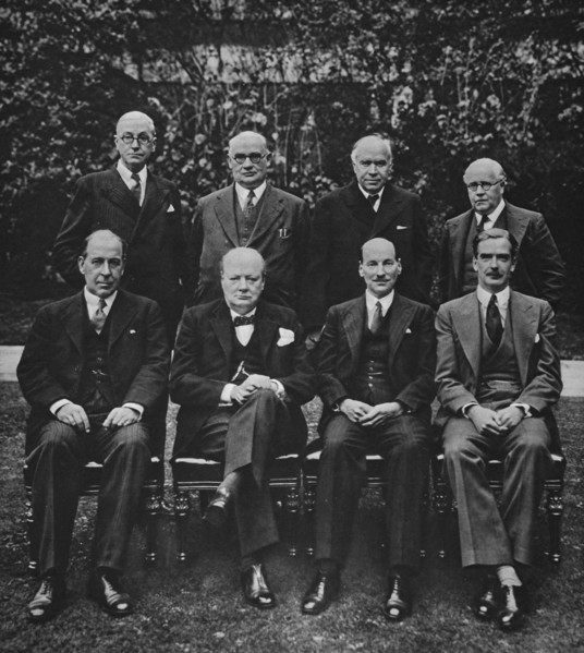 Mr Churchill with his war cabinet.