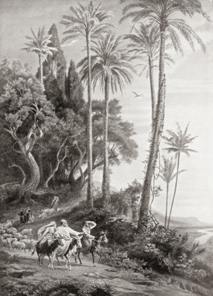 Abraham entering the land of Palestine.