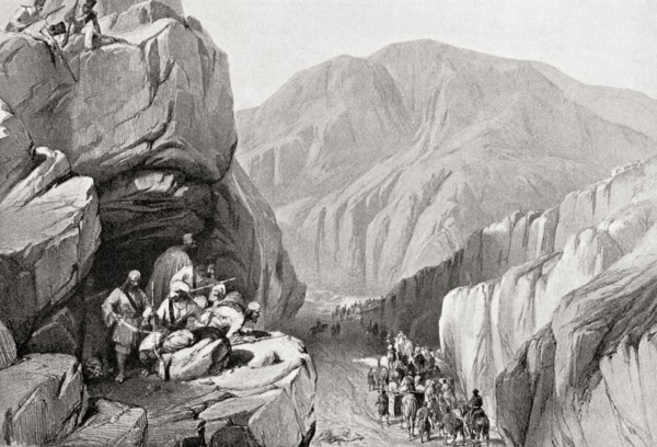 British forces traverse Sir - I - Khajur in the Bolan Pass in 1839 during the First Anglo-Afghan War.