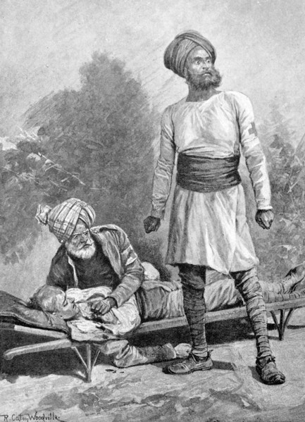 Indian ambulance bearers in the field.