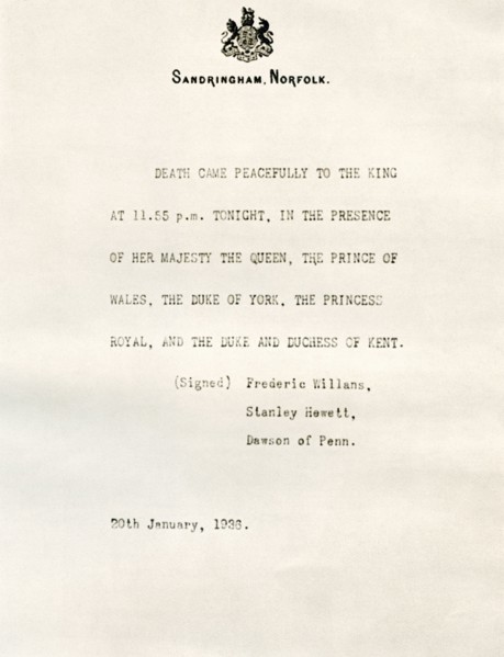 The official announcement from Sandringham.