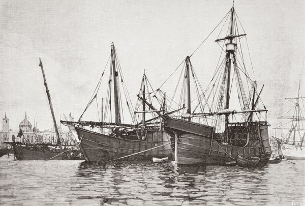 Replicas of La Nina and La Pinta ships.