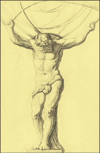 Atlas holding up the heavens.