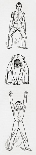 Leg, body and arm exercises.