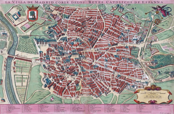 Anonymous map of Madrid dating from late 17th or early 18th century.