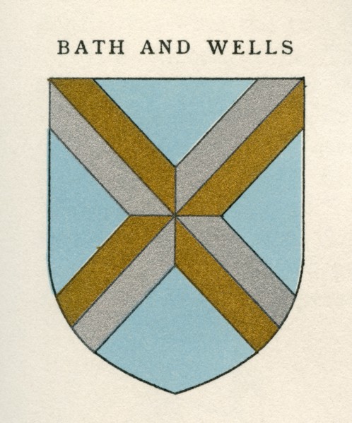 Coat of arms of the Diocese of Bath and Wells.