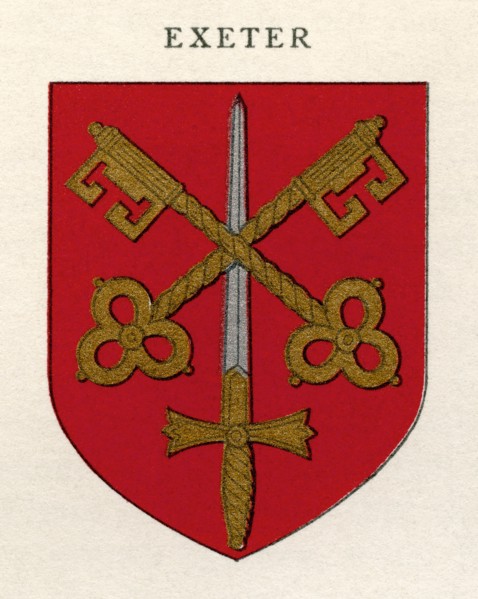 Coat of arms of the Diocese of Exeter.