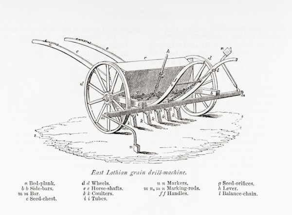 East Lothian grain drill machine.