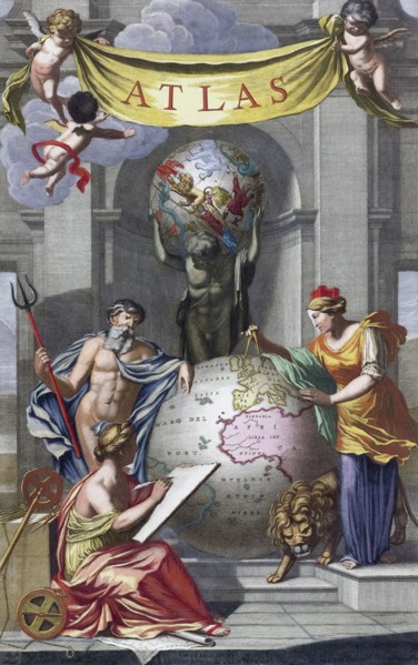 Title page for an atlas by Reiner Ottens titled Atlas maior cvm generales omnivm totivs orbis.