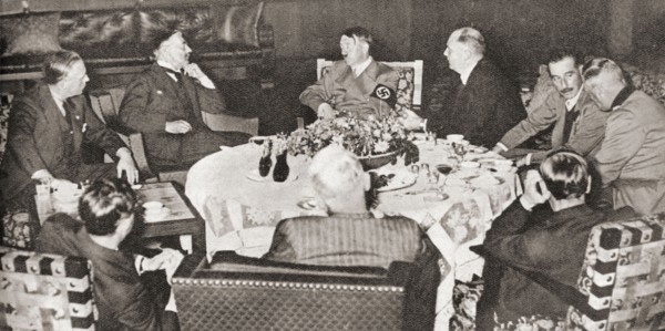 The meeting between Neville Chamberlain.