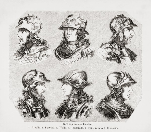 Six Visigoth kings of Spain.