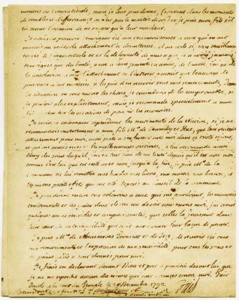 Last Page Of The Will Of Louis XVI.