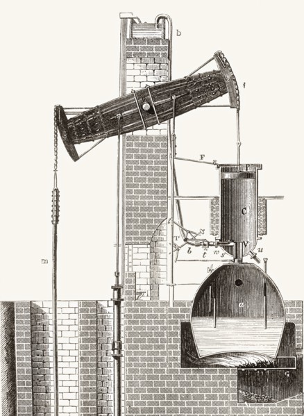 Thomas Newcomen's Atmospheric Steam Engine.