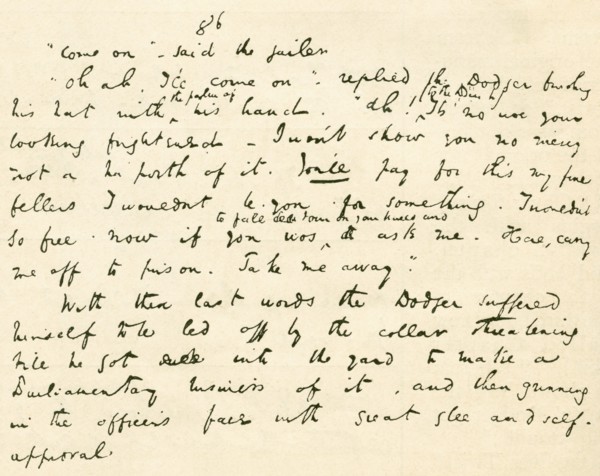 From the original manuscript of Oliver Twist by Charles Dickens.