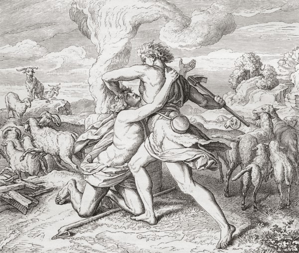 Cain killing his brother Abel.