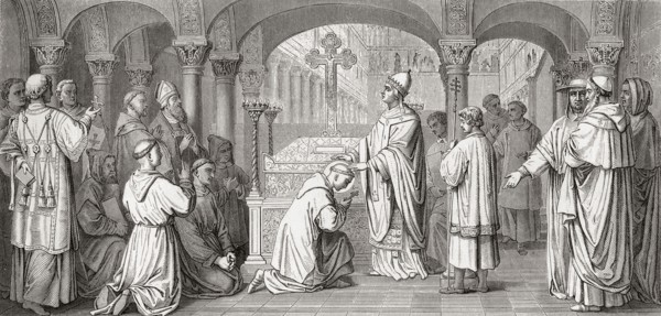 Detail of the fresco in the basilica of St. Boniface's Abbey.