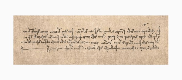 Mirror writing by Leonardo Da Vinci.