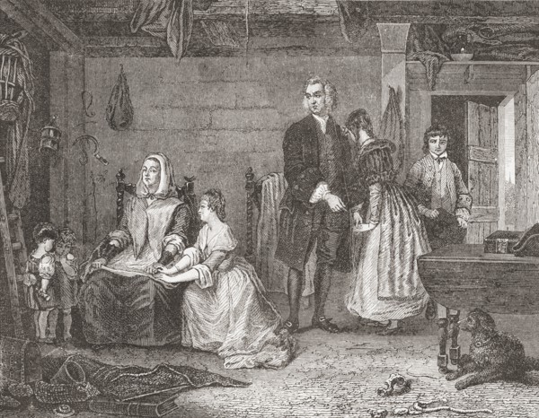 The Vicar of Wakefield reconciling his wife to Olivia.