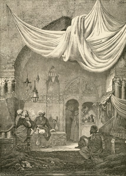 A 19th century cafe in Cairo.