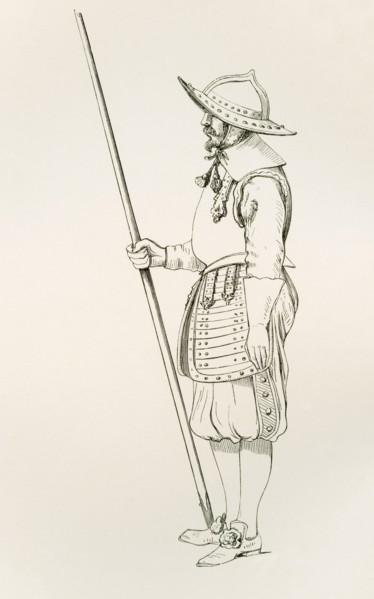 A pike man of the Cromwellian period.