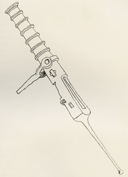 Small breech loading Pivot Gun of hooped iron.