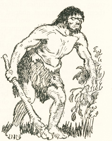 Stone Age man with club.
