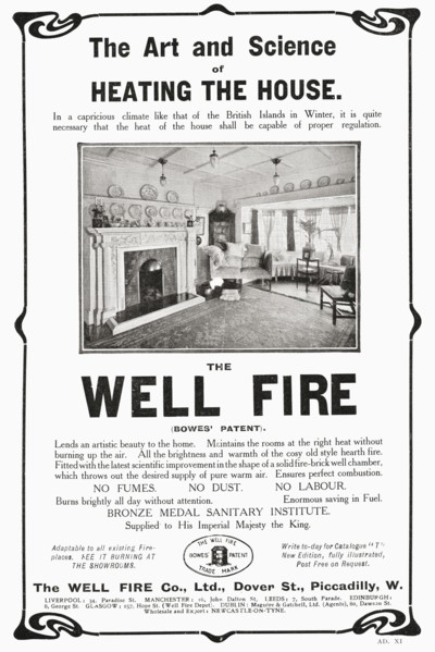 Early 20th Century Advertisement For The Well Fire.