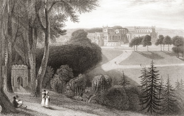 19th century view of Auckland Castle.